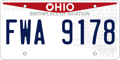 OH license plate FWA9178