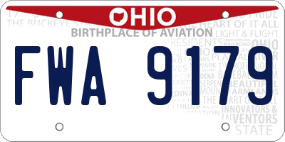 OH license plate FWA9179