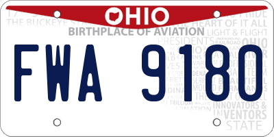 OH license plate FWA9180