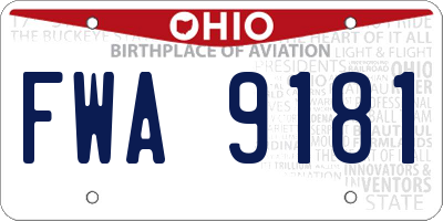 OH license plate FWA9181