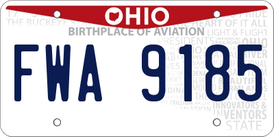 OH license plate FWA9185