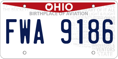 OH license plate FWA9186