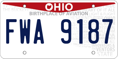 OH license plate FWA9187