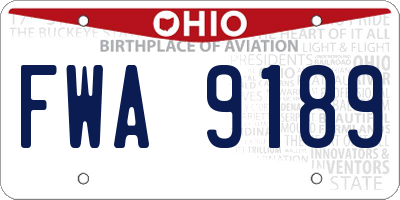 OH license plate FWA9189