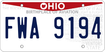 OH license plate FWA9194