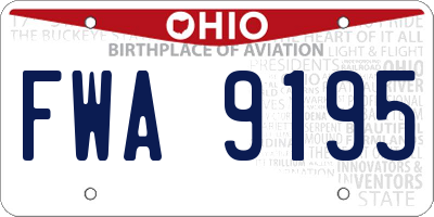 OH license plate FWA9195