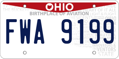 OH license plate FWA9199