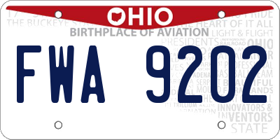 OH license plate FWA9202