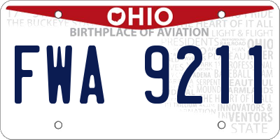 OH license plate FWA9211