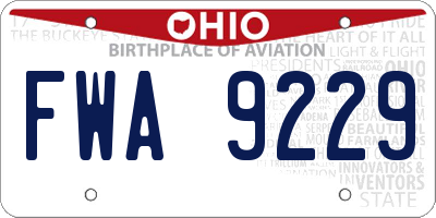 OH license plate FWA9229