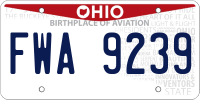 OH license plate FWA9239