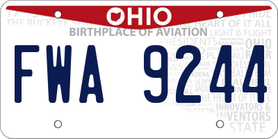 OH license plate FWA9244