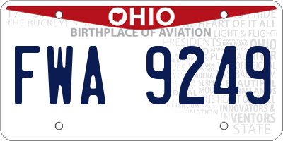 OH license plate FWA9249