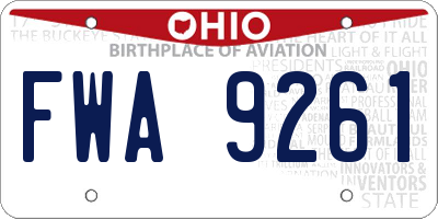 OH license plate FWA9261