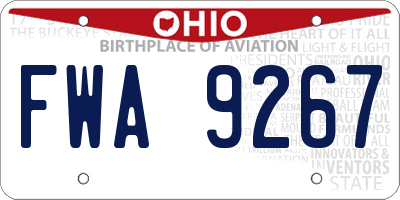 OH license plate FWA9267