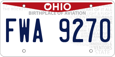 OH license plate FWA9270