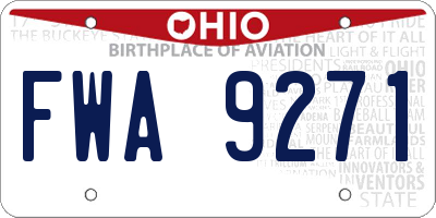 OH license plate FWA9271