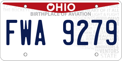 OH license plate FWA9279