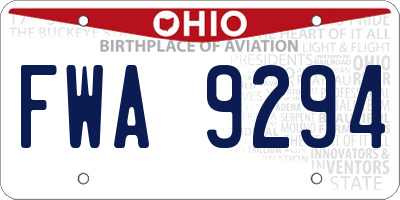 OH license plate FWA9294