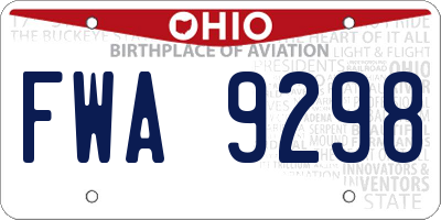 OH license plate FWA9298