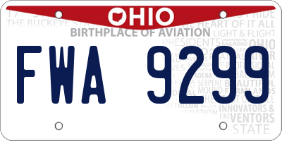 OH license plate FWA9299