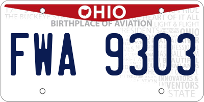 OH license plate FWA9303