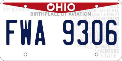 OH license plate FWA9306