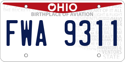 OH license plate FWA9311