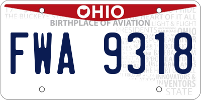 OH license plate FWA9318