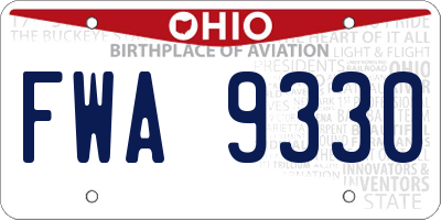 OH license plate FWA9330