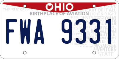 OH license plate FWA9331