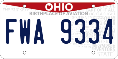 OH license plate FWA9334