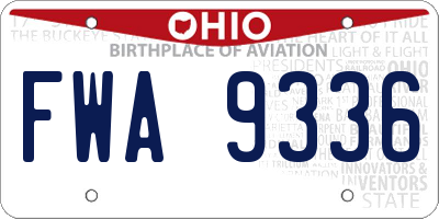 OH license plate FWA9336