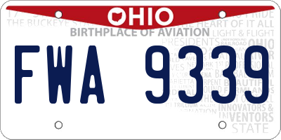 OH license plate FWA9339