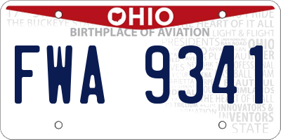 OH license plate FWA9341