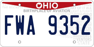 OH license plate FWA9352