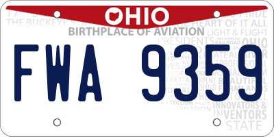 OH license plate FWA9359