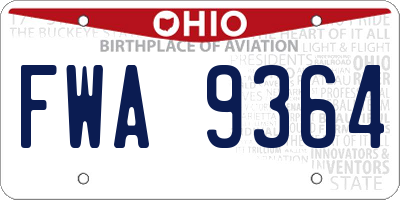 OH license plate FWA9364