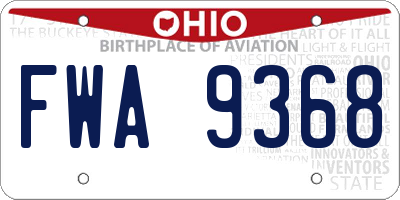 OH license plate FWA9368