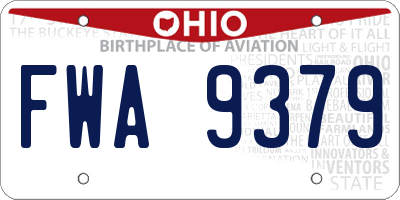 OH license plate FWA9379