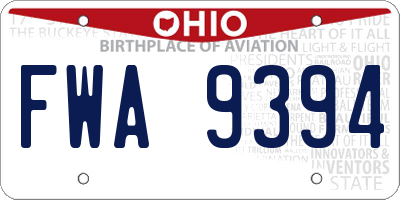 OH license plate FWA9394