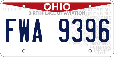 OH license plate FWA9396