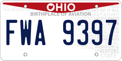 OH license plate FWA9397