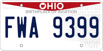 OH license plate FWA9399