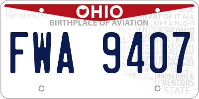 OH license plate FWA9407