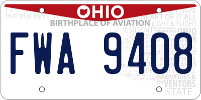 OH license plate FWA9408