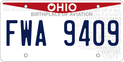 OH license plate FWA9409