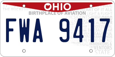 OH license plate FWA9417