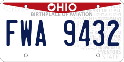 OH license plate FWA9432