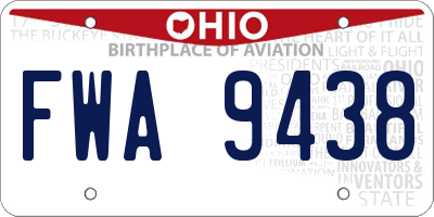 OH license plate FWA9438